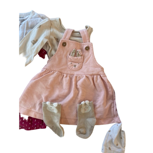 3-6m girl outfit bundle Tea, carters, outbaks leather shoes, 3 outfits mix&match - Picture 6 of 16